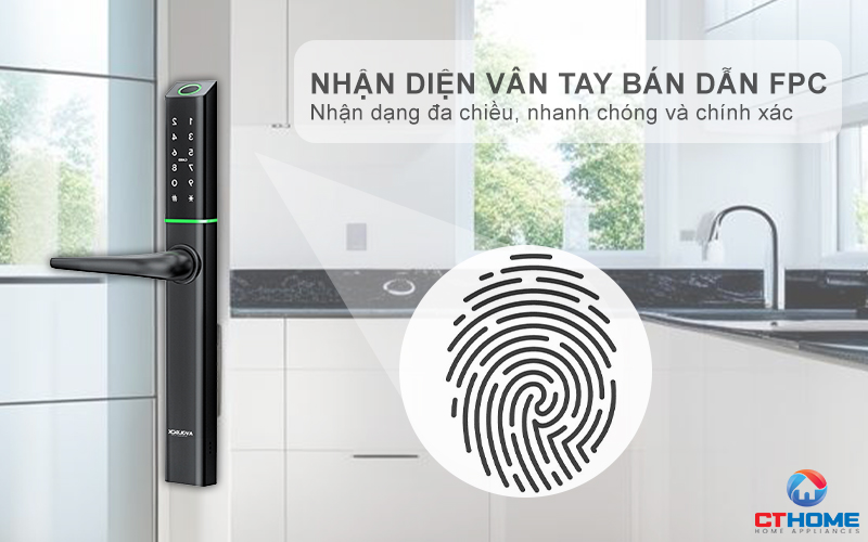KHÓA CỬA NHÔM AVOLOCK AN 395 MÀU ĐEN NHẬN DIỆN VÂN TAY AN395 2