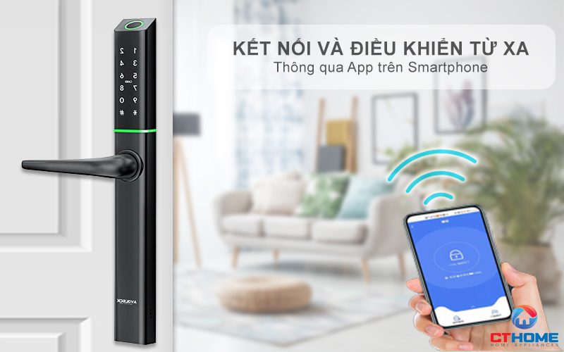KHÓA CỬA NHÔM AVOLOCK AN 395 MÀU ĐEN NHẬN DIỆN VÂN TAY AN395 7