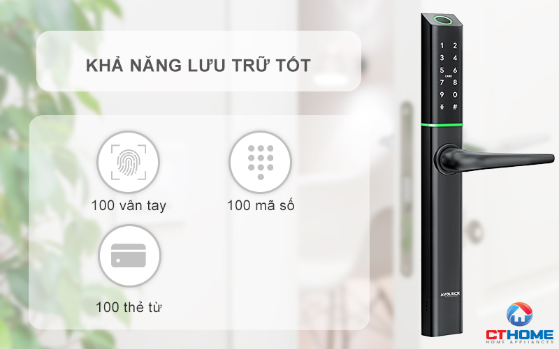 KHÓA CỬA NHÔM AVOLOCK AN 395 MÀU ĐEN NHẬN DIỆN VÂN TAY AN395 10