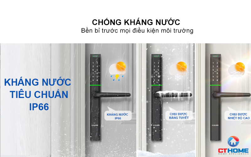 KHÓA CỬA NHÔM AVOLOCK AN 395 MÀU ĐEN NHẬN DIỆN VÂN TAY AN395 3
