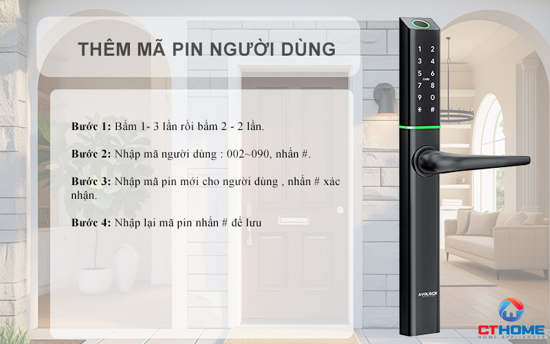 KHÓA CỬA NHÔM AVOLOCK AN 395 MÀU ĐEN NHẬN DIỆN VÂN TAY AN395 4