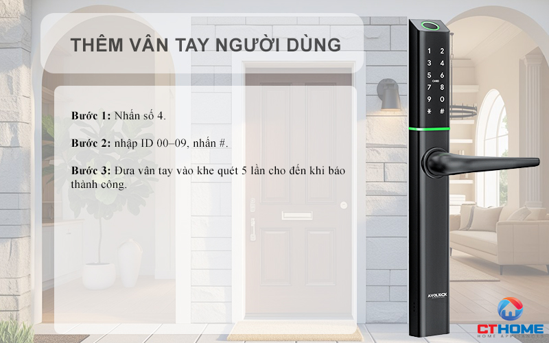KHÓA CỬA NHÔM AVOLOCK AN 395 MÀU ĐEN NHẬN DIỆN VÂN TAY AN395 6