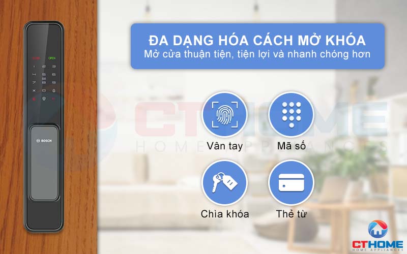 Mở cửa dễ dàng và thuận tiện hơn với đa dạng cách mở khóa điện tử