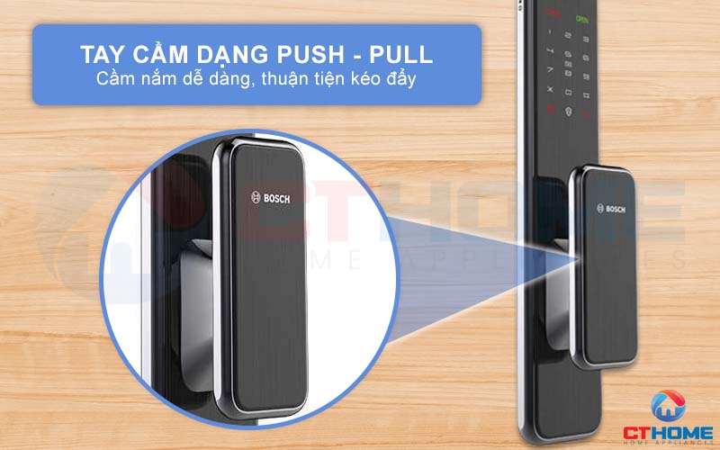 Tay cầm dạng Push-Pull giúp cầm nắm dễ dàng và thuận tiện kéo đẩy