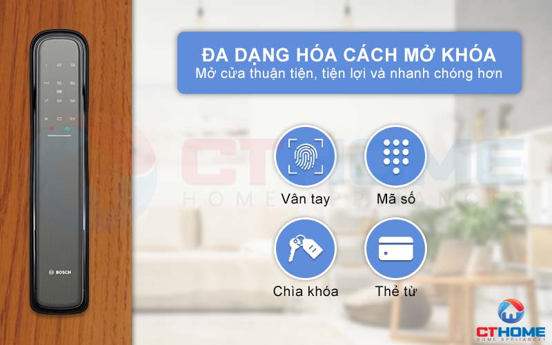 Mở cửa nhanh chóng và thuận tiện với đa dạng cách mở khóa khác nhau