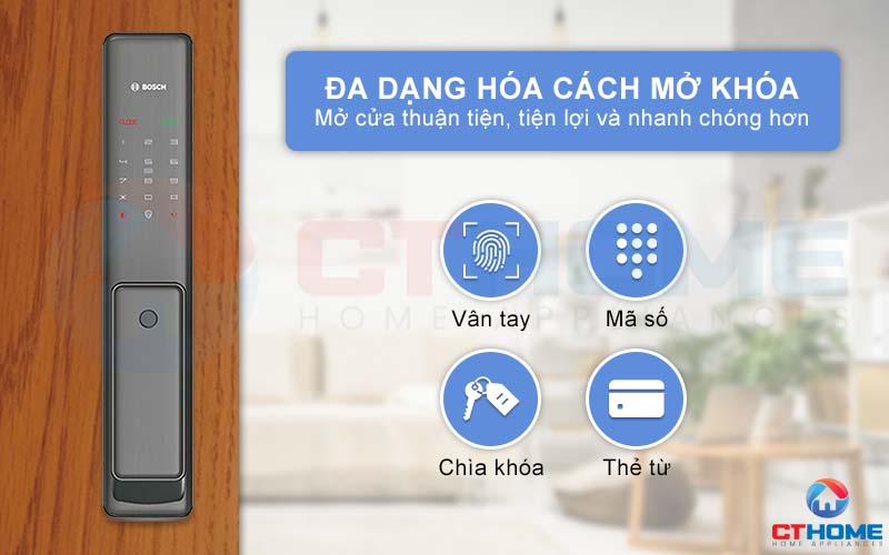 Mở cửa nhanh chóng và thuận tiện với nhiều lựa chọn cách mở cửa khác nhau