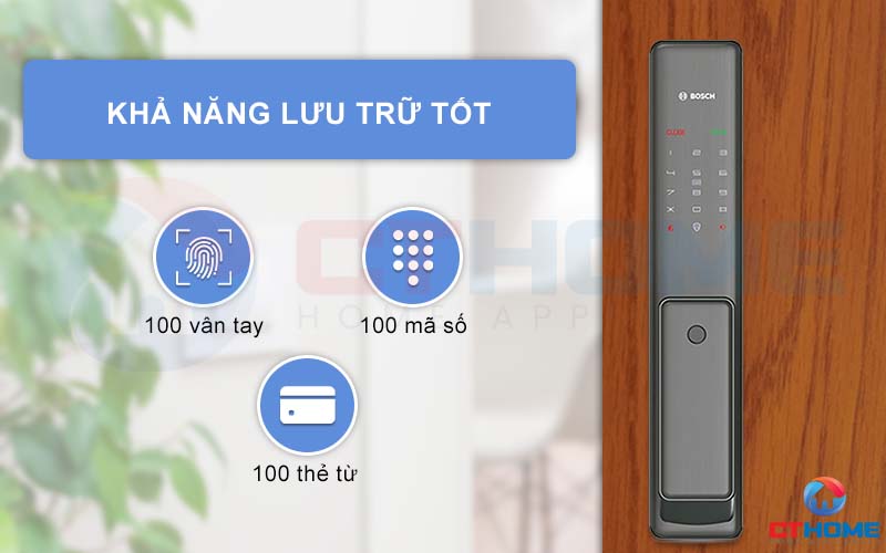 Khóa điện tử Bosch FU750 có khả năng lưu trữ tốt