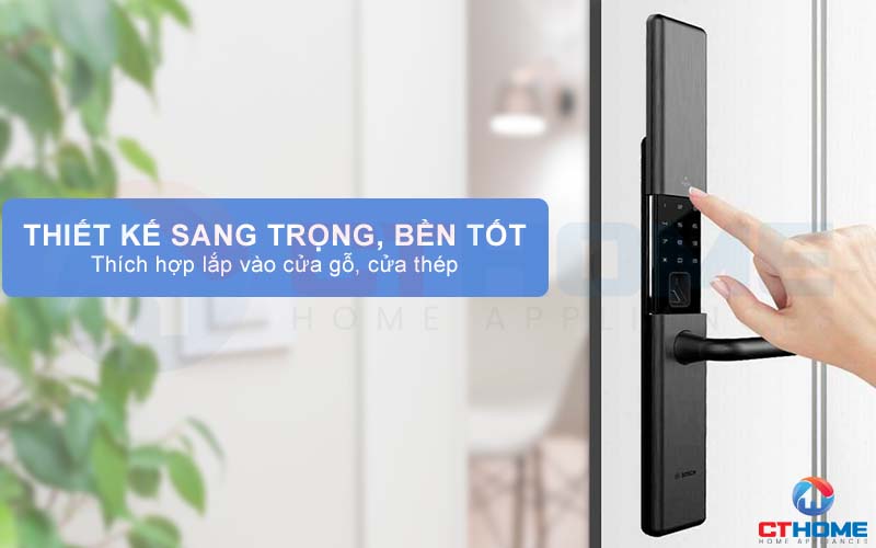 Thiết kế khóa điện tử sang trọng, bền tốt và thích hợp cửa gỗ hoặc thép