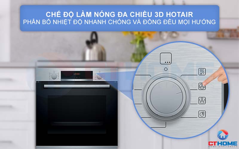 Phân bổ nhiệt đồng đều mọi mặt và mọi cấp độ với tính năng 3D Hotair
