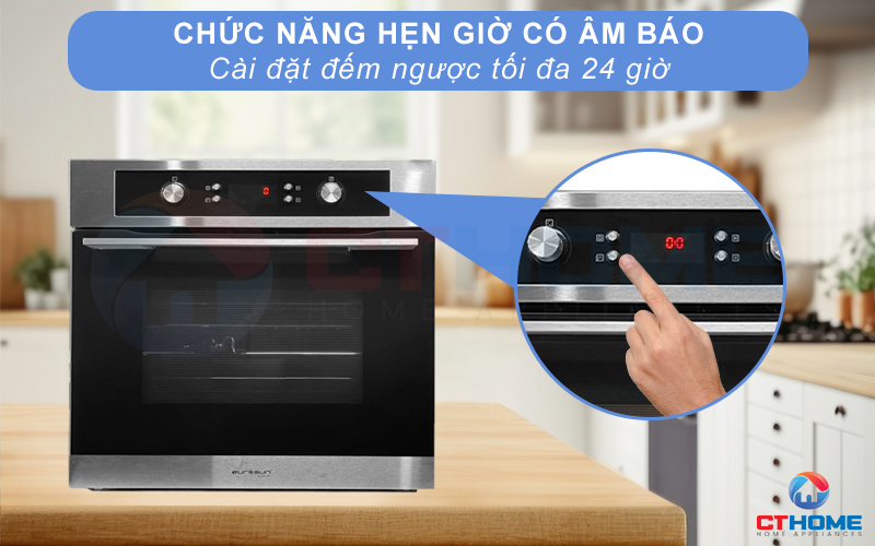Chức năng hẹn giờ nướng có âm báo tiện lợi