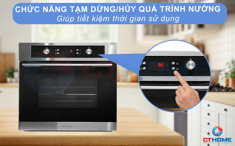 Chức năng tạm dừng/hủy thuận tiện tùy chọn tạm dừng hoặc hủy quá trình nướng