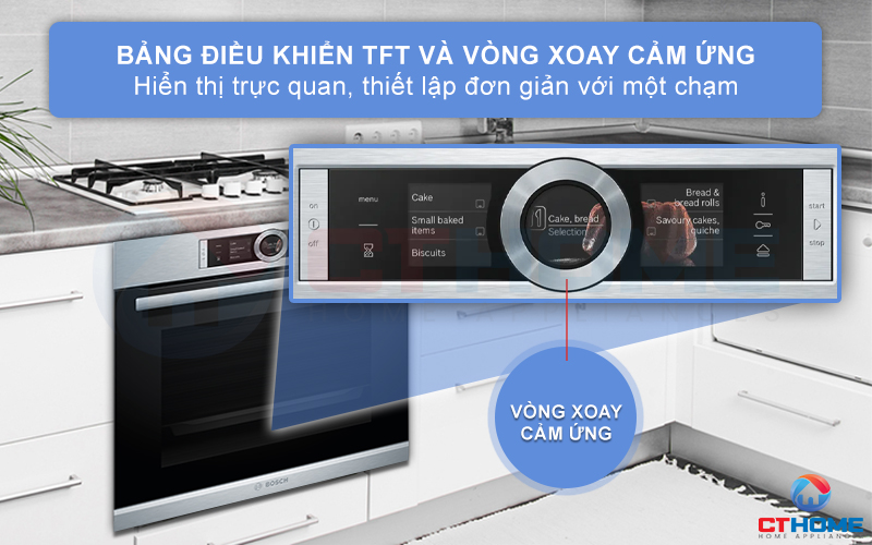 Bảng điều khiển cảm ứng TFT đi kèm vòng xoay cảm ứng cao cấp hiện đại