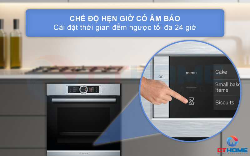 Chế độ hẹn giờ có âm báo với thời gian hẹn tối đa lên đến 24 giờ