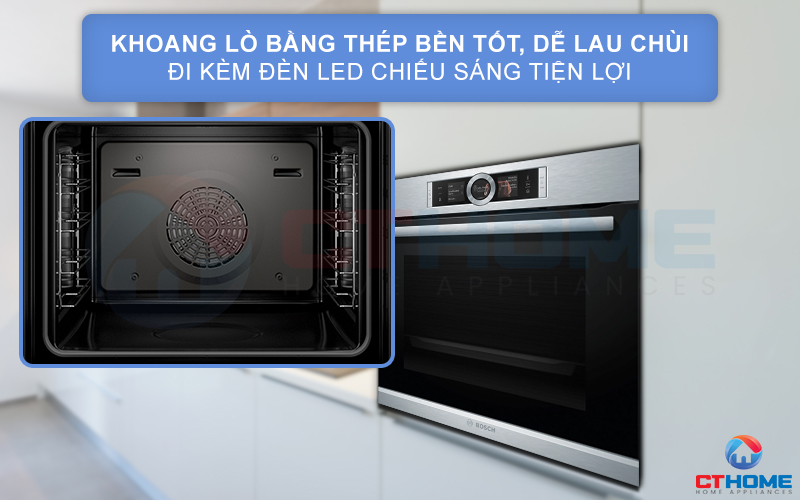 Khoang lò được làm bằng thép không gỉ bền tốt