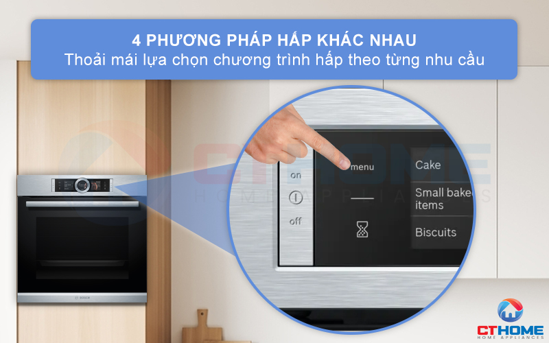 Tùy chọn thêm 4 phương pháp hấp đa dạng món ăn hơn