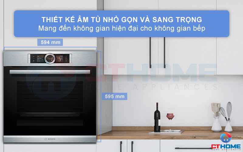 Thiết kế lò âm tủ sang trọng mang đến sự thẩm mỹ cho không gian bếp