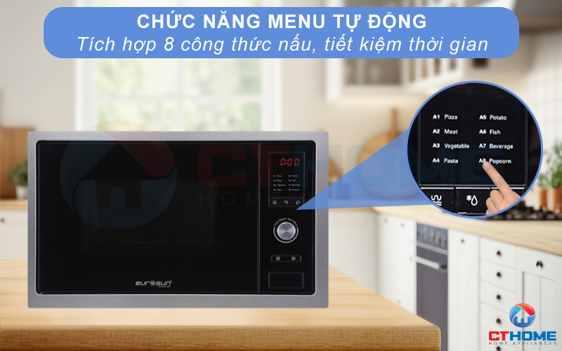 Tích hợp 8 menu tự động giúp tiết kiệm thời gian