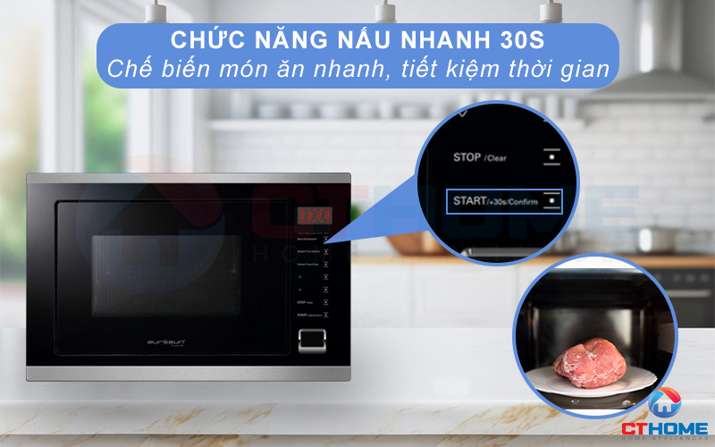 LÒ VI SÓNG TÍCH HỢP NƯỚNG EUROSUN MWO-30EUR 28 LÍT MWO30EUR 10