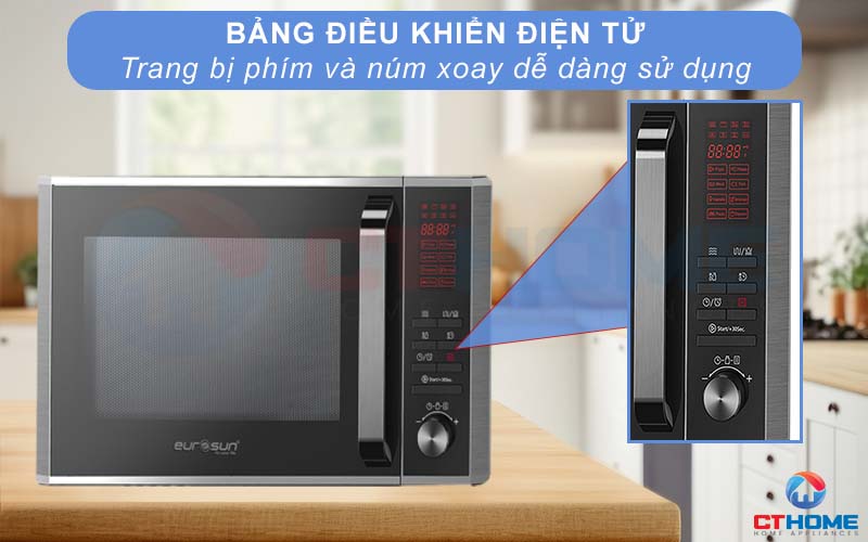 LÒ VI SÓNG TÍCH HỢP LÒ NƯỚNG EUROSUN MWO-T26EUR 25 LÍT MWOT26EUR 4