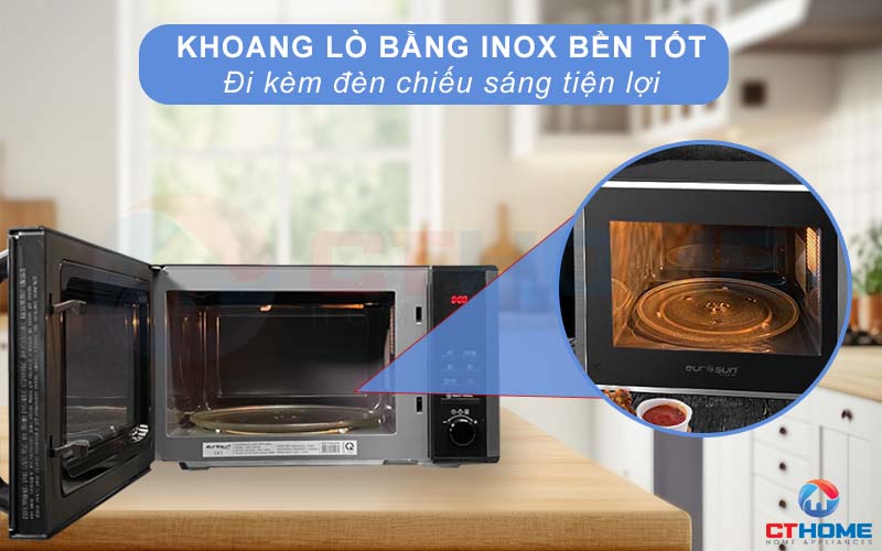 LÒ VI SÓNG TÍCH HỢP LÒ NƯỚNG EUROSUN MWO-T26EUR 25 LÍT MWOT26EUR 3