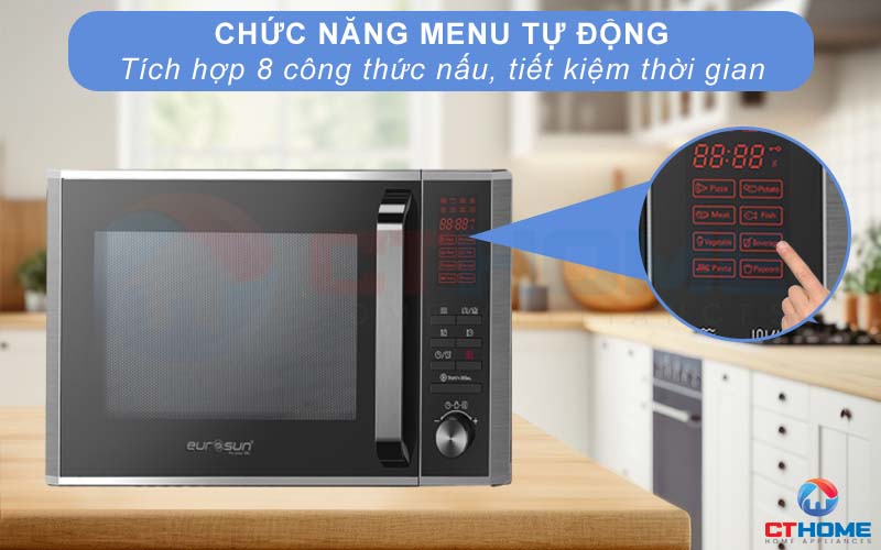 LÒ VI SÓNG TÍCH HỢP LÒ NƯỚNG EUROSUN MWO-T26EUR 25 LÍT MWOT26EUR 6