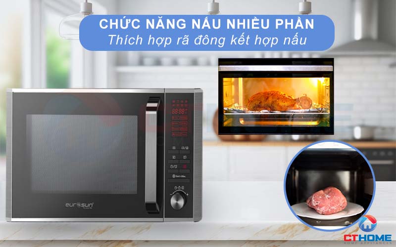 LÒ VI SÓNG TÍCH HỢP LÒ NƯỚNG EUROSUN MWO-T26EUR 25 LÍT MWOT26EUR 8