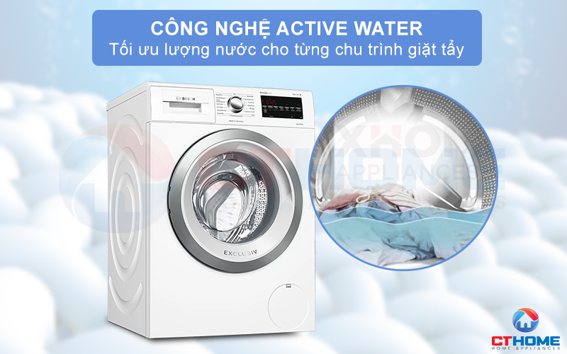 Công nghệ ActiveWater phân phối và tối ưu nước giặt cho từng chu trình