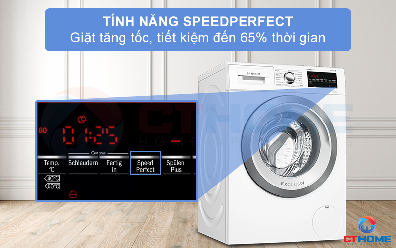 Giặt tăng tốc SpeedPerfect tiết kiệm đến 65% thời gian giặt tẩy