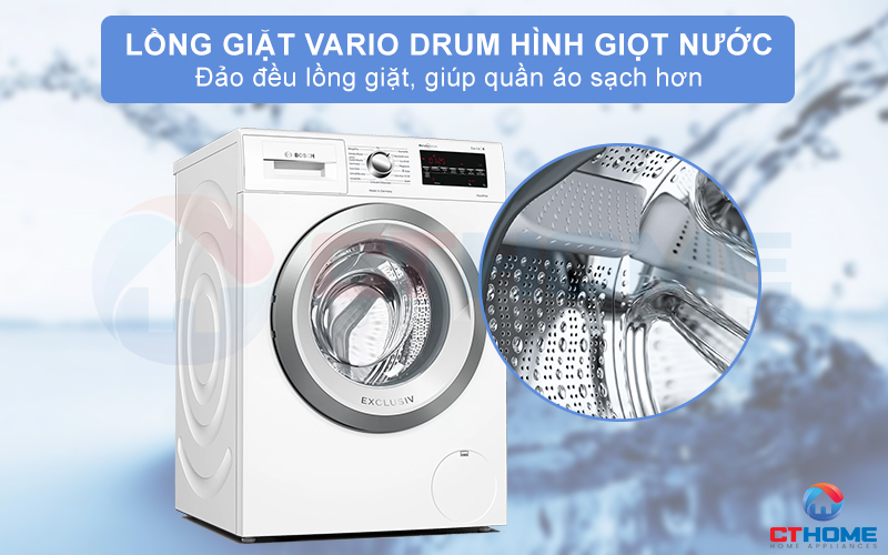 Phân phối nước hiệu quả nhờ thiết kế lồng giặt VarioDrum