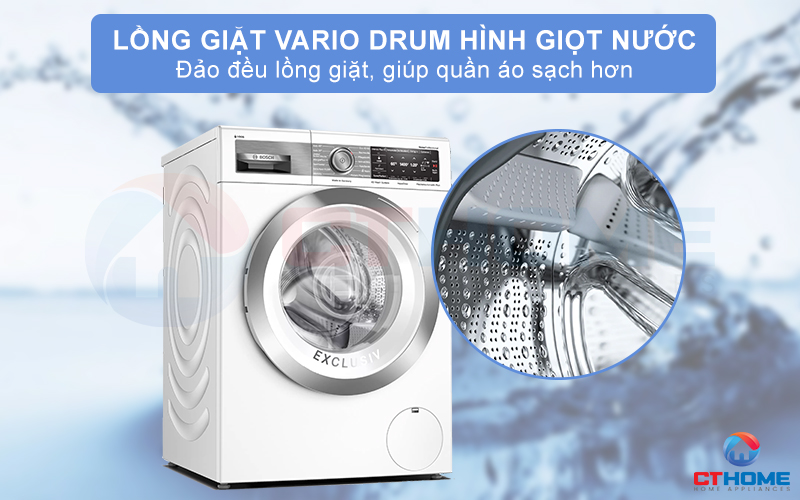 Phân phối nước hiệu quả hơn với thiết kế lồng giặt VarioDrum