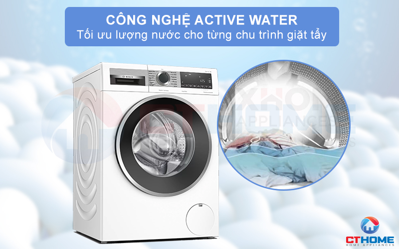 Công nghệ ActiveWater phân phối và tối ưu nước giặt cho từng chu trình