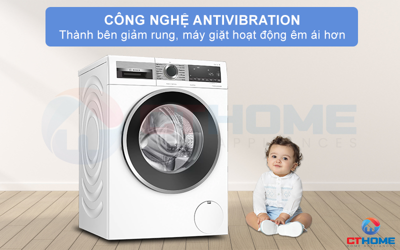 Máy giặt Bosch WGG244M40 Serie 6 được trang bị công nghệ chống ồn AntiVibration