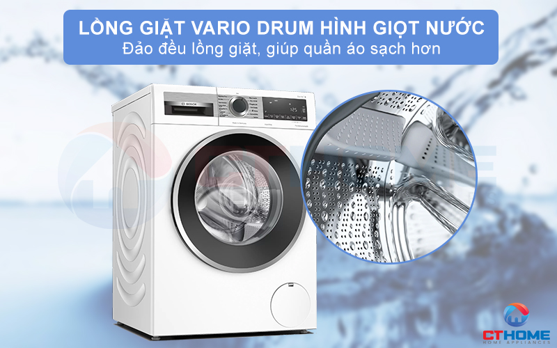 Phân phối nước hiệu quả nhờ thiết kế lồng giặt VarioDrum