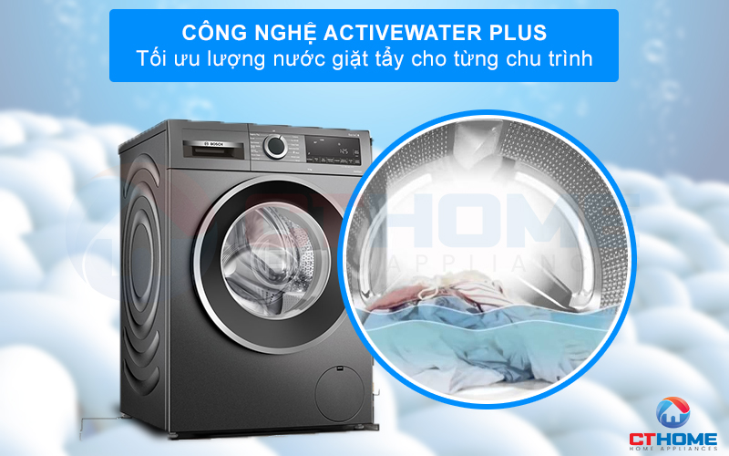 Tối ưu lượng nước giặt từng chu trình với công nghệ ActiveWater Plus