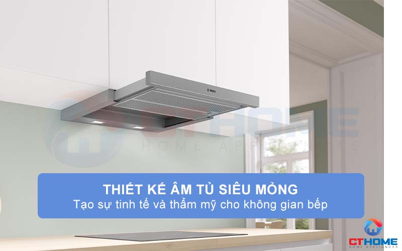 Kiểu dáng âm tủ sang trọng, tạo sự tinh tế và thẩm mỹ cho không gian bếp