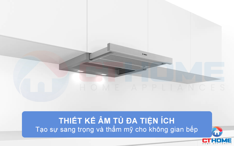 Máy hút mùi âm tủ Bosch DFS067A51B serie 4 được thiết kế dạng âm tủ 