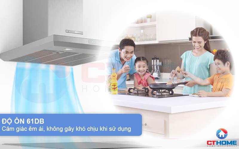 Không gian yên tĩnh, không gây khó chịu với độ ồn tối đa là 61dB