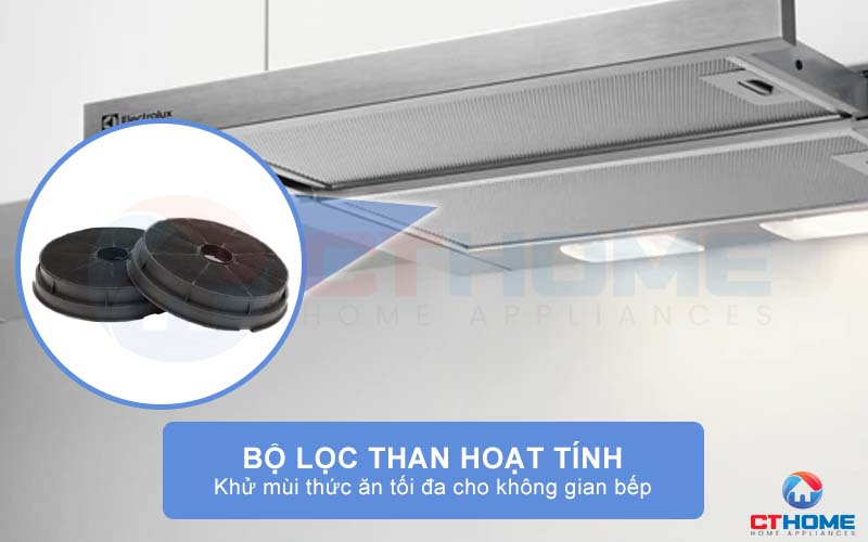 Loại bỏ mùi tối đa với chế độ hút bằng than hoạt tính được tích hợp trong bộ lọc 