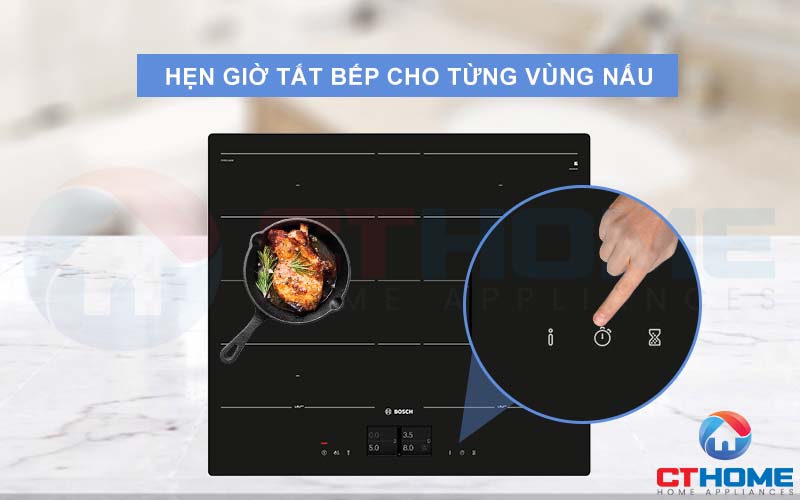 Chủ động thời gian hơn với tính năng Hẹn giờ tắt bếp.