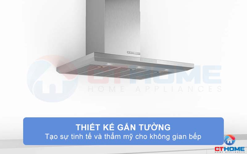 Máy hút mùi có thiết kế độc lập tinh tế, tạo điểm nhấn cho gian bếp