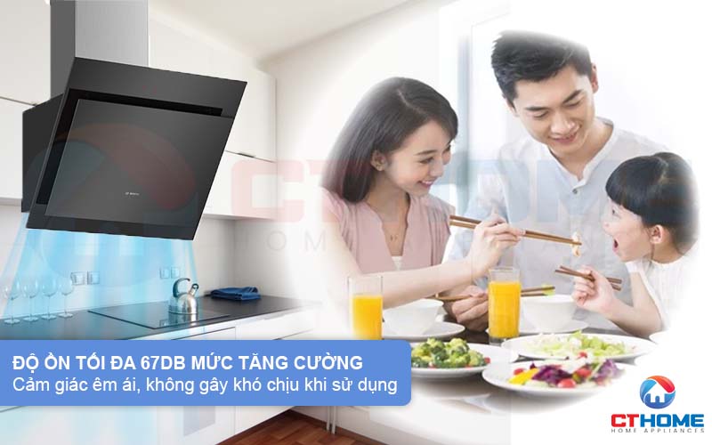 Độ ồn tối đa 67dB mức tăng cường tạo sự êm ái, không gây khó chịu