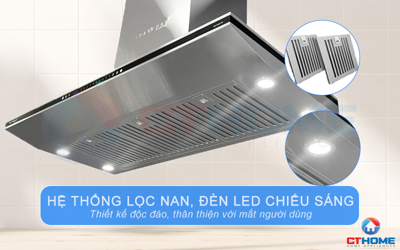 Hệ thống đèn LED chiếu sáng, dễ dàng quan sát khu vực bếp