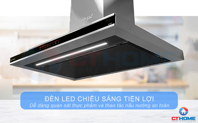 Hệ thống đèn LED chiếu sáng hỗ trợ người dùng quan sát bếp