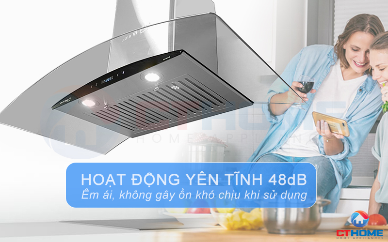 Độ ồn thấp < 48db tạo cảm giác yên tĩnh, không gây khó chịu