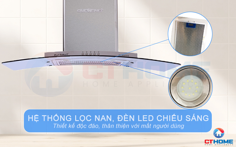 Hệ thống đèn LED chiếu sáng, dễ dàng quan sát khu vực bếp