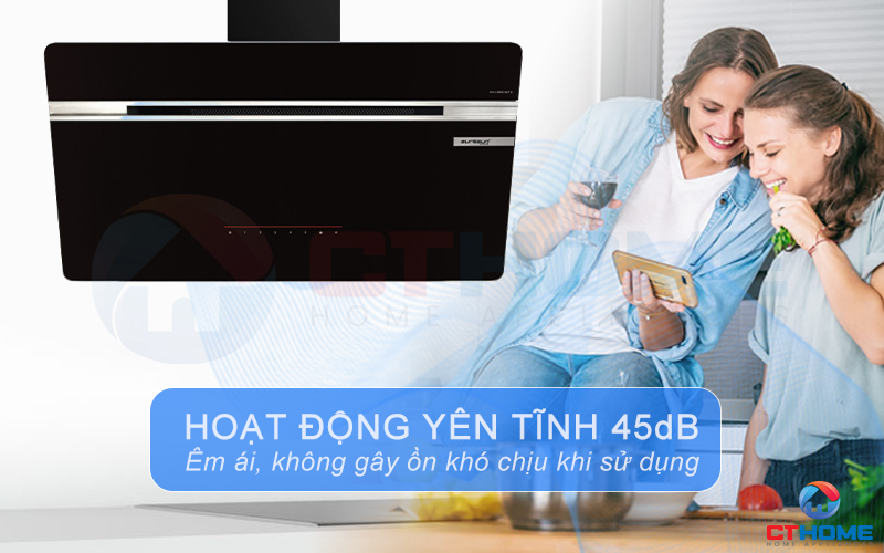 Độ ồn yên tĩnh 45dB tạo cảm giác êm ái, không gây khó chịu khi sử dụng