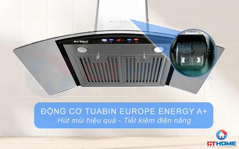 Động cơ Tuabin Europe Energy A+  hút mùi hiệu quả, tiết kiệm điện năng