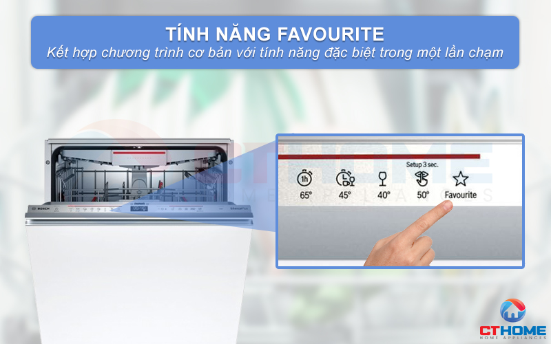 Kết hợp chương trình cơ bản và tính năng đặc biệt trong một nút nhấn Favourite