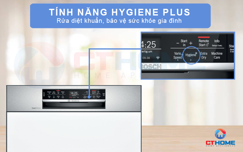 Diệt mọi vi khuẩn và nấm mốc với tính năng rửa diệt khuẩn Hygiene Plus