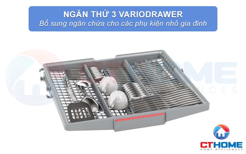 Ngăn chứa thứ 3 VarioSchublade phù hợp để đựng các vật dụng nhỏ